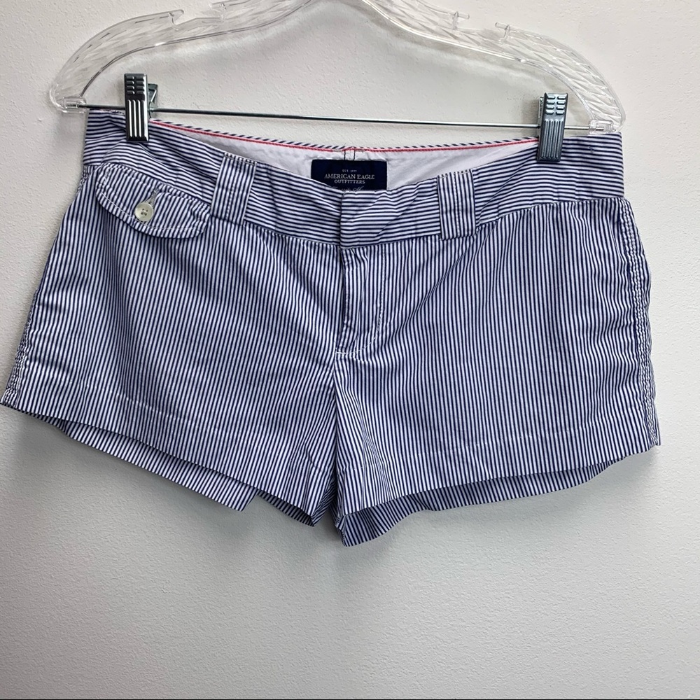 AMERICAN EAGLE STRIPED COTTON SHORTS 8